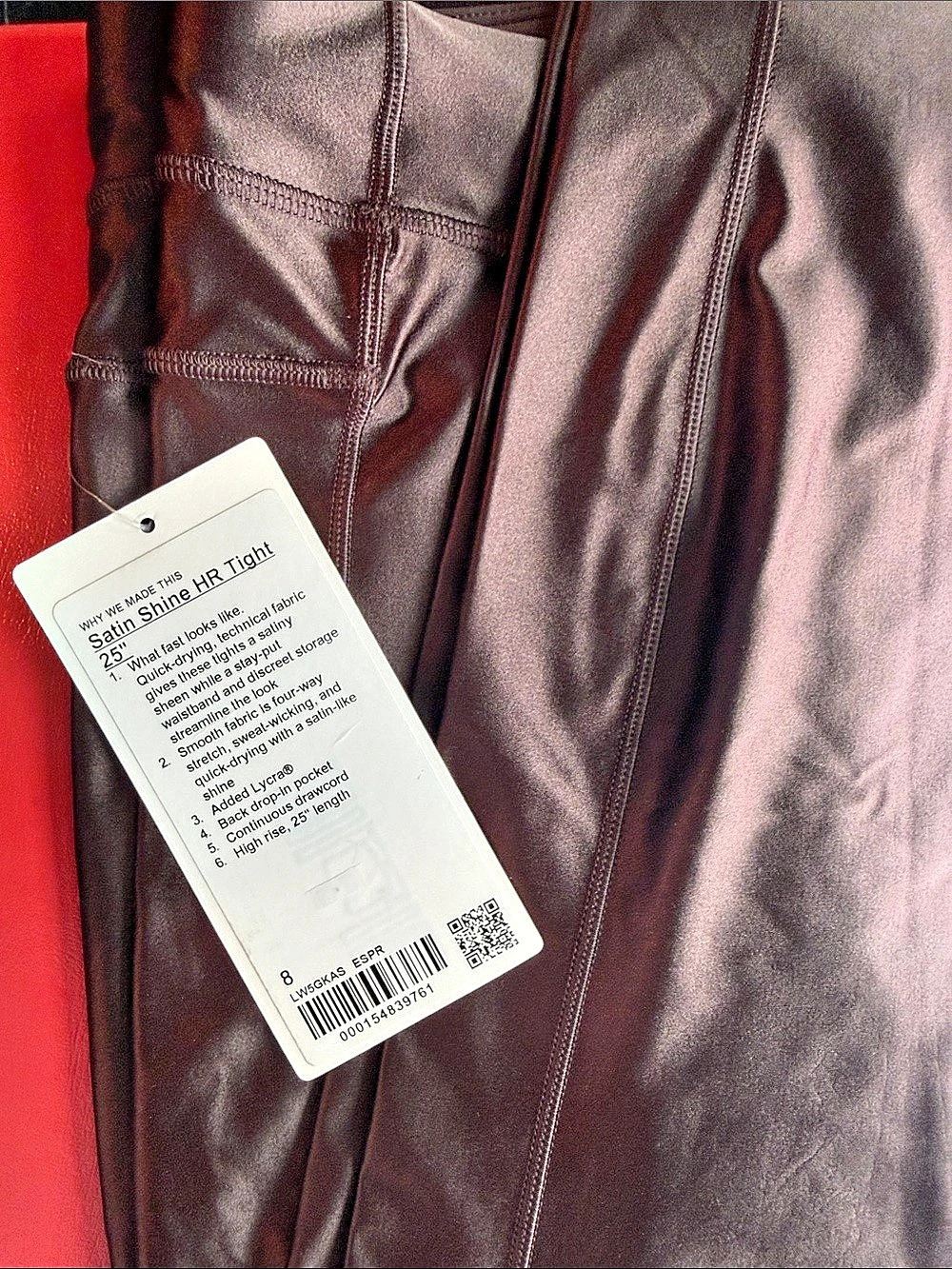 lululemon Satin Shine High-Rise Tight 25" Brown Leggings